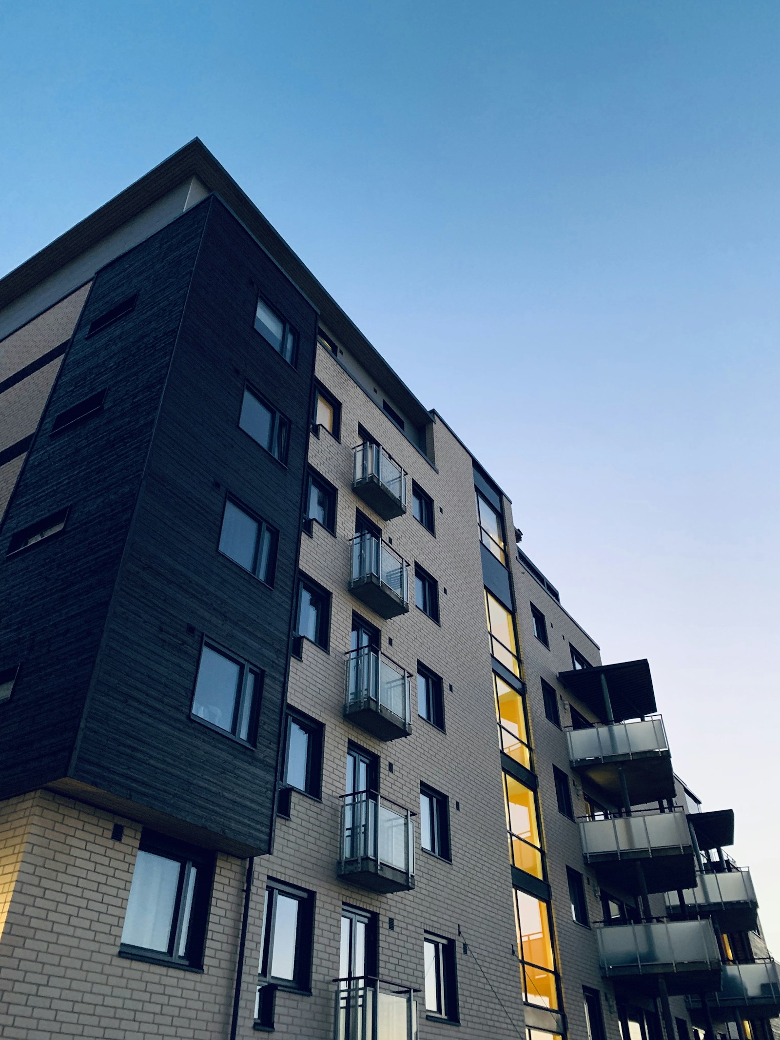 Modern apartment building entrance